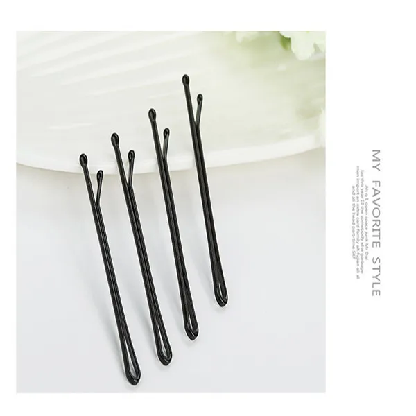 Flat 2.36inch New Fashion 24/30Pcs Invisible Hair Clips Flat Top Bobby Pins Wave Curve Hair Grips Salon Barrette Black Hair Accessories - Цвет: Flat 2.36inch