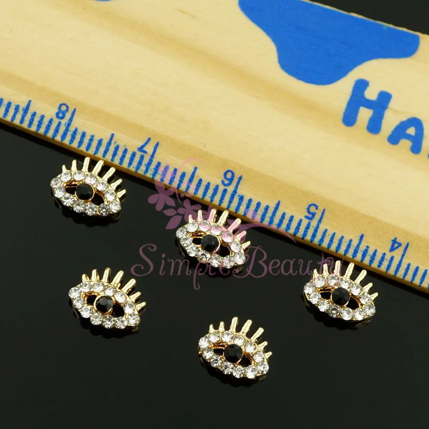 20 шт./лот 6x8 мм сплав Египетский Глаз прозрачные черные стразы 3D дизайн сделай сам