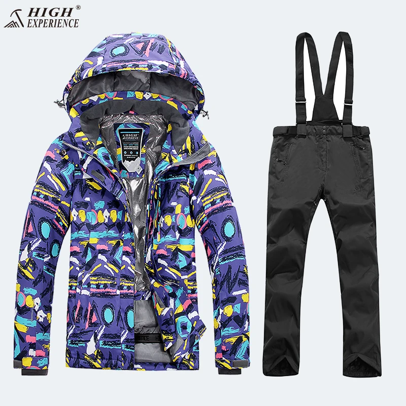 Ski Suit Women Winter Jackets Ladies Snowboard Set Snow Clothes Colorful Skiing And Snowboarding Waterproof Windbreaker Warm | Спорт и