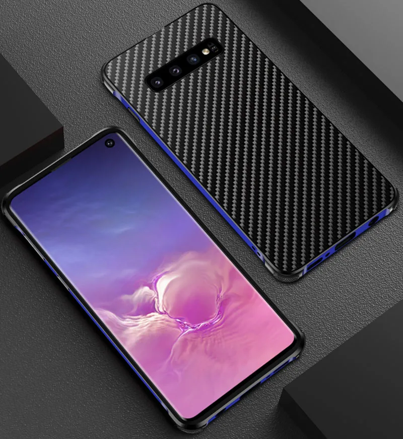 Чехол для samsung Galaxy S10 S9 Plus S10e, металлический алюминиевый бампер, чехол из углеродного волокна для samsung Galaxy Note 10 Plus