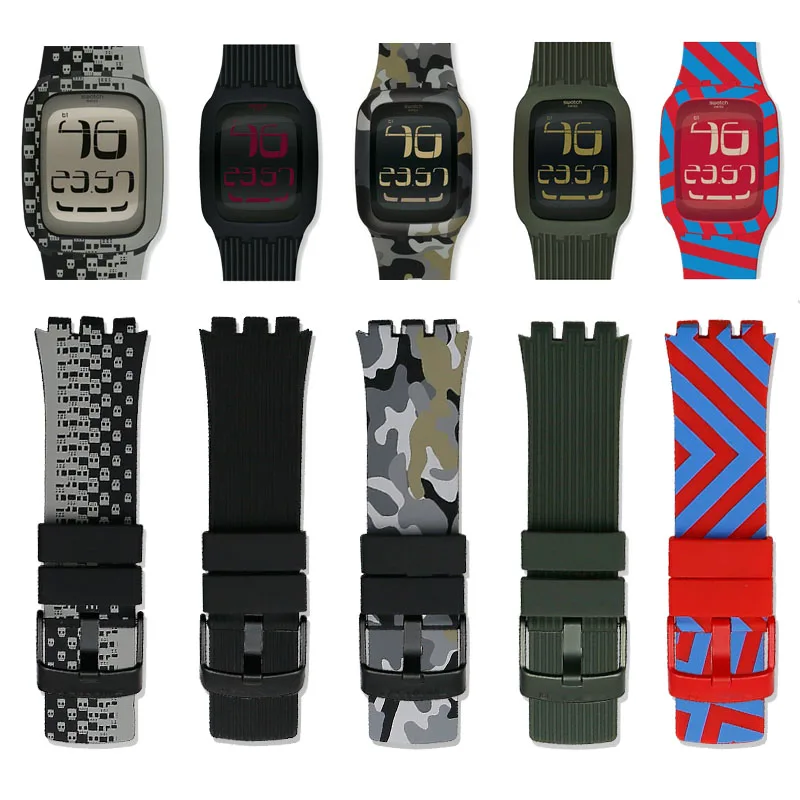 Silicone strap men's watch accessories for Swatch Touch SURW100SURB100SURB105SURR103SURB101 waterproof strap women watch band