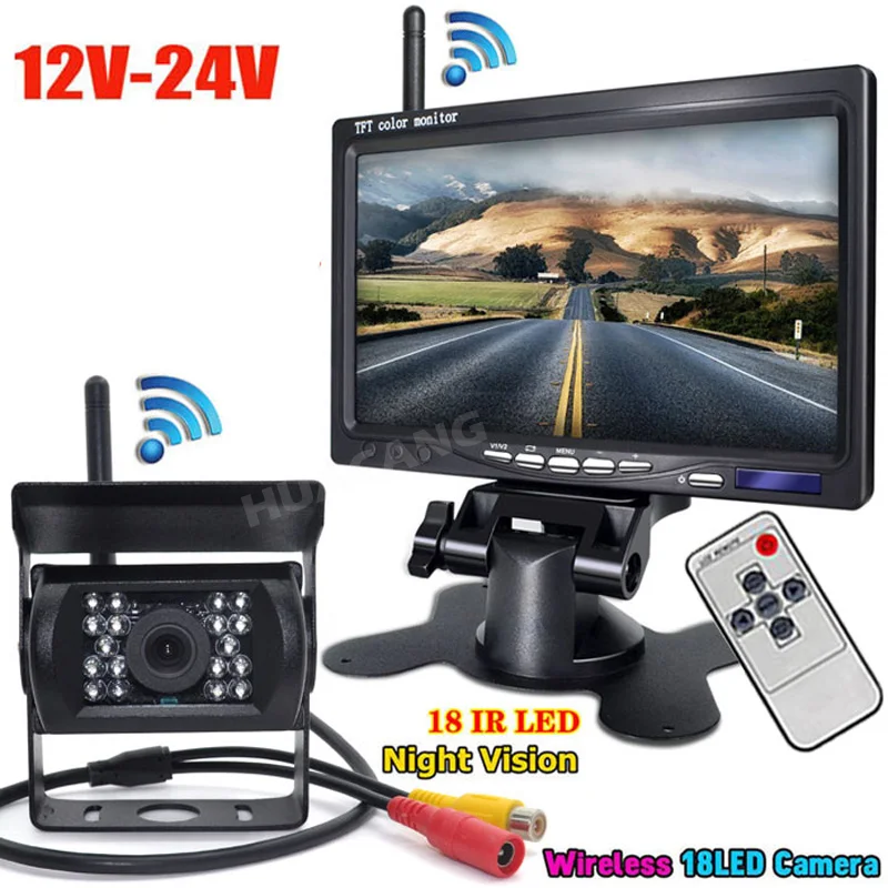 Беспроводная система парковки заднего вида с 7 &quotHD TFT ЖК-дисплеем 12-24 В С