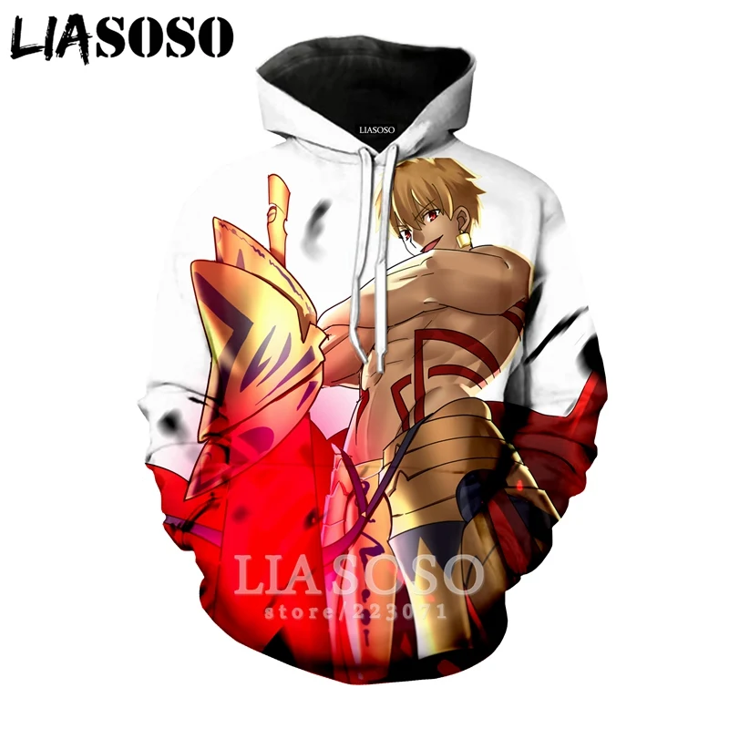 LIASOSO зимняя новая модная Толстовка для мужчин и женщин с 3D принтом аниме Fate Stay Night толстовка унисекс с длинным рукавом Повседневный пуловер A107-26 - Цвет: 13