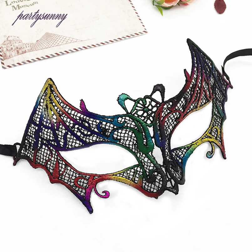 Мультицветная маска животного лица в виде летучей мыши для карнавала, крутые маски для маскарада, Хэллоуина, свадьбы, Рождества и вечеринок.