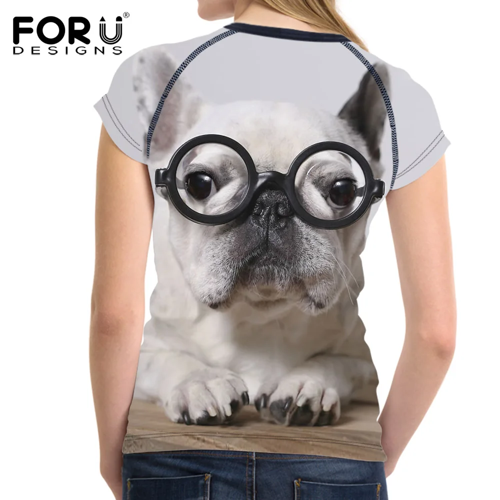 FORUDESIGNS 2018 стильная женская футболка с коротким рукавом топы принтом французского