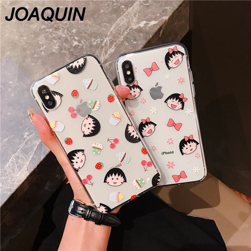 Рельефный чехол для iphone 6 6S 7 8 Plus X Xs MAX XR мягкий Sakura Momoko Chibi Maruko Chan гибкий ТПУ