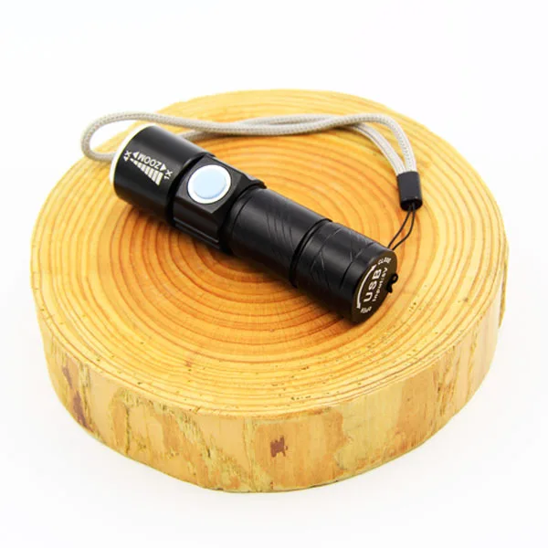 2015 2-4 Алюминий Файлы Черный Фонарик CE &amp RoHS USB Перезаряжаемый Светодиодный