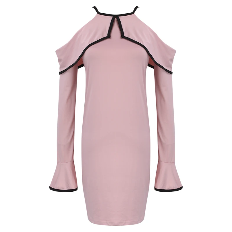 Женское мини платье с длинным рукавом повседневное облегающее рукавом|Женские