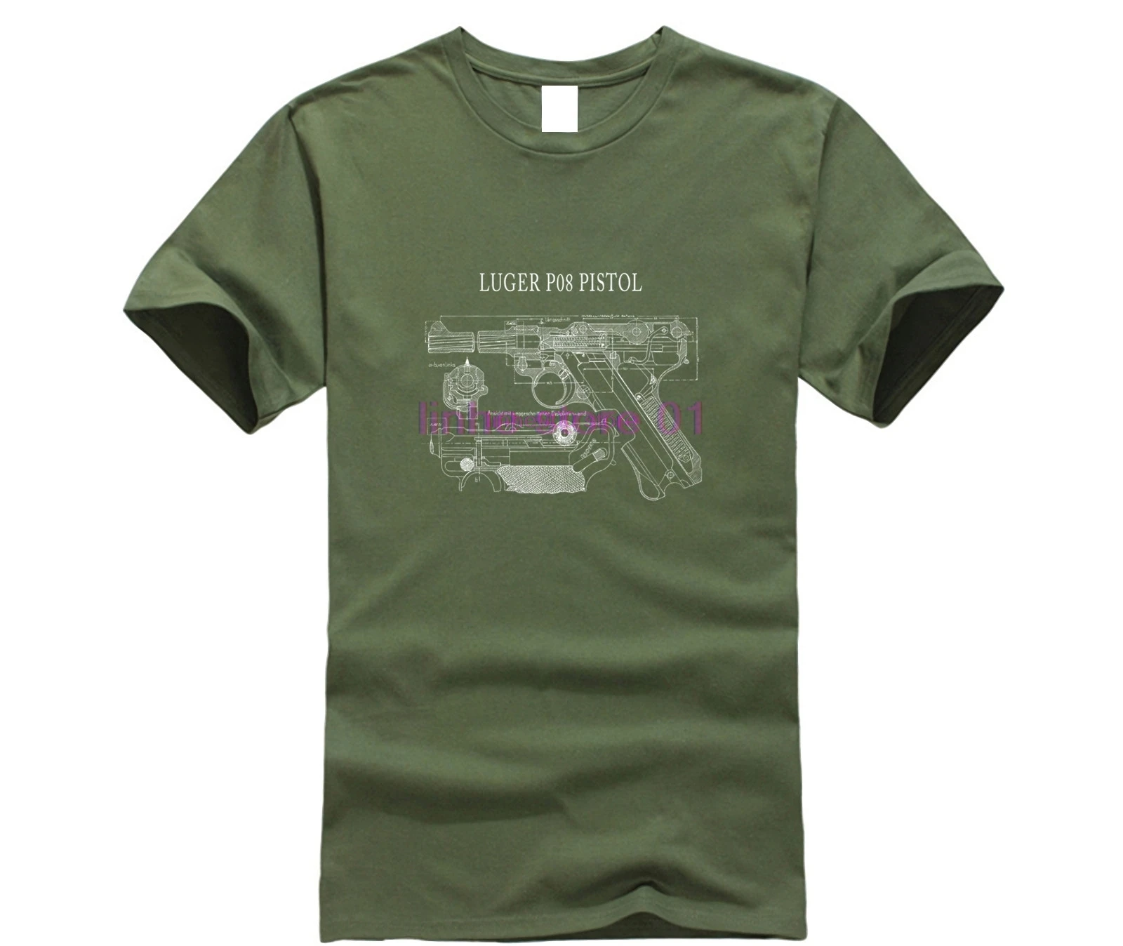 Luger Pistol Handgun T-Shirt патент дизайн Ww2 Второй мировой войны для мужчин 2019 Новая мужская