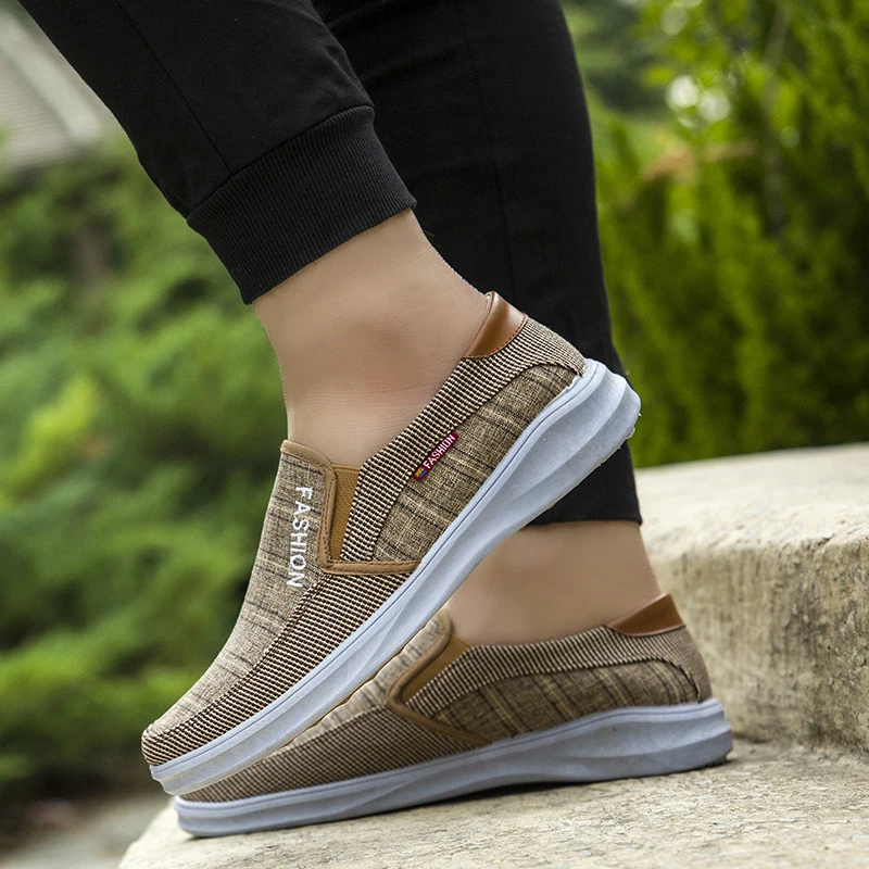 New Men Casual Shoes Fashion Canvas Breathable Men's Loafers Outdoor Slip-on Male Footwear Sneakers | Обувь
