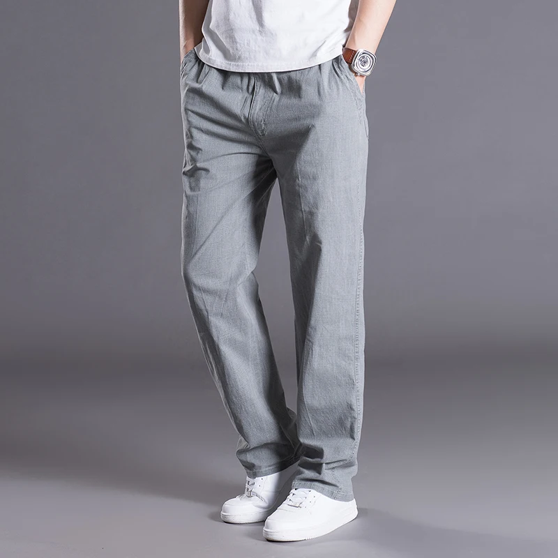 2017 модные летние льняные мужские брюки удобные легкие повседневные штаны для