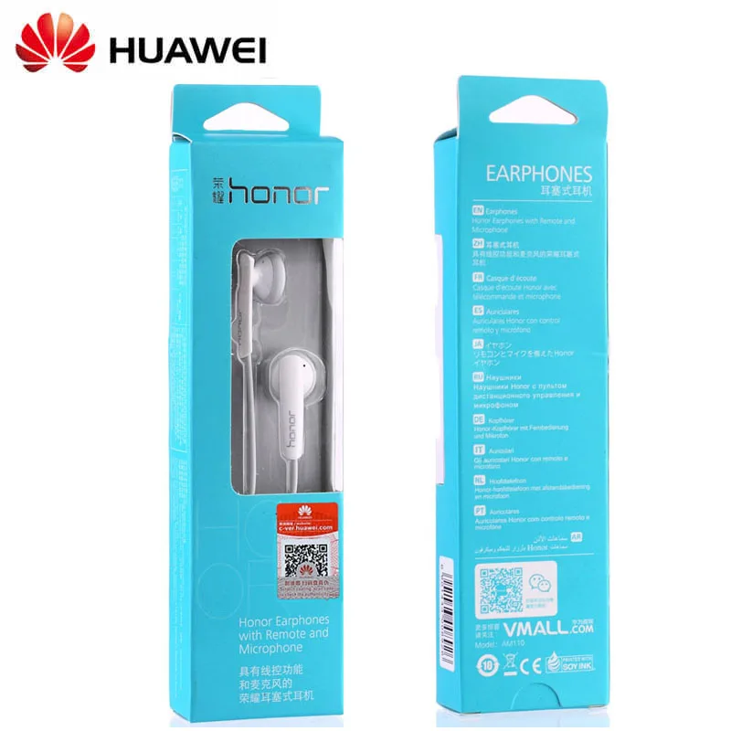 HUAWEI Honor AM110 наушники 3 5 мм с проводным управлением микрофоном для Huawei xiaomi смартфон