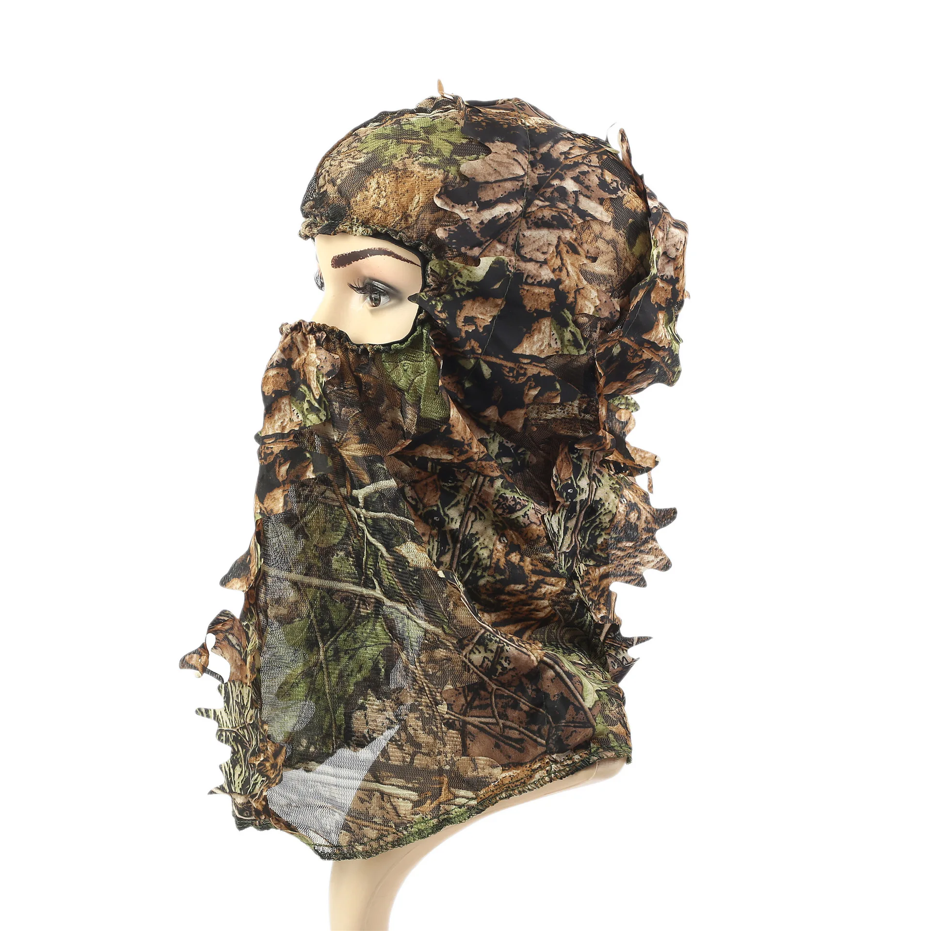 Camouflage hat outdoor mask tactical head gear hunting army fan leaf masked cap | Аксессуары для одежды
