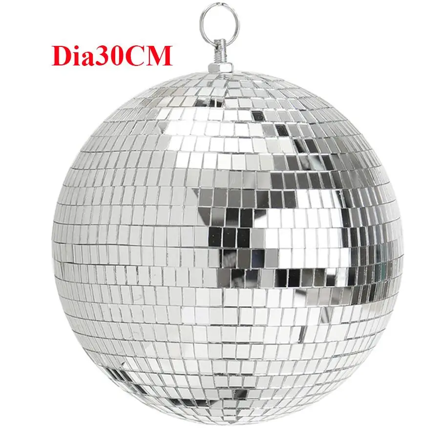 Thrisdar Dia15CM 20 см 25 см 30 см отражающее стекло диско шар Серебряное вращающееся зеркало шар для дома вечерние KTV диско паб - Цвет: Dia30CM Ball