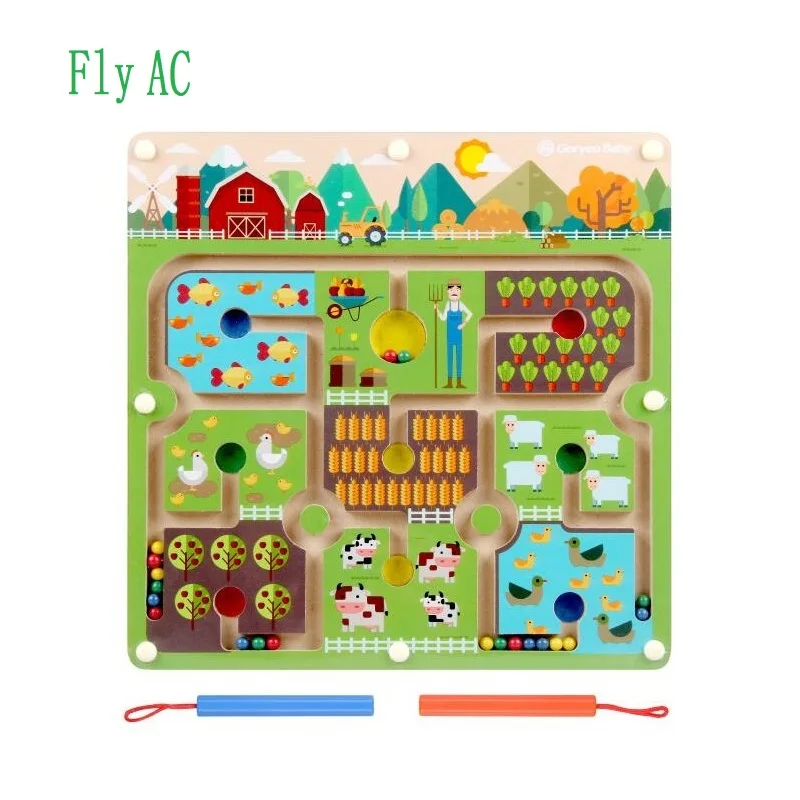 Fly AC магнитные лабиринты фермы деревянные игрушки Ранние развивающие для детей