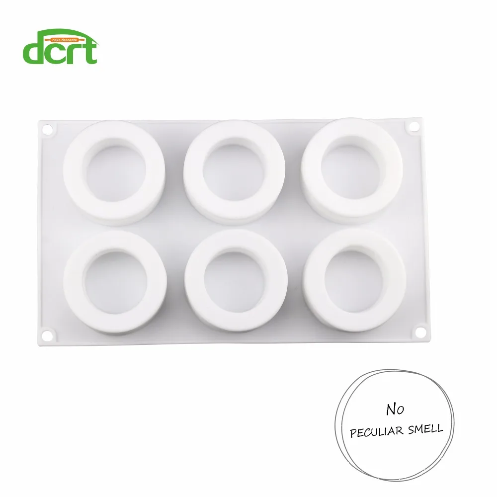 Силиконовая форма DCRT для пудинга с 6 отверстиями торта 3D инструменты выпечки