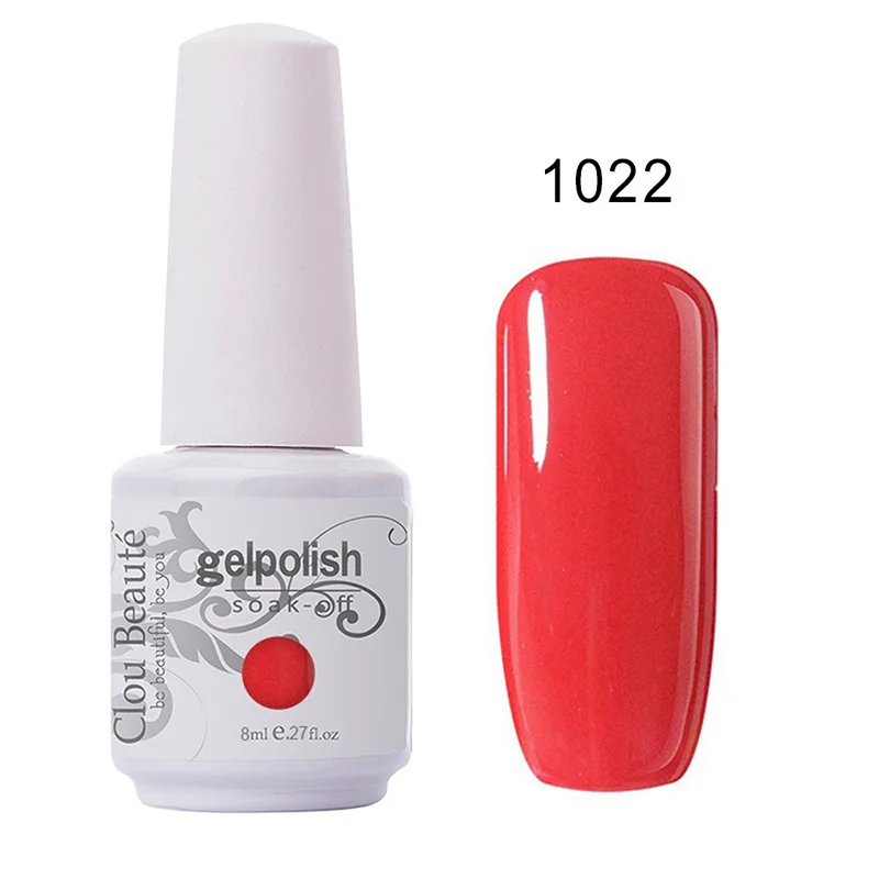 1022 Clou Beaute Гель-лак для ногтей 8 мл Гель-лак 85 цветов Nagellack лак vernis полуперманентный Розовый Профессиональный Гель-лак для ногтей лак - Цвет: 1022
