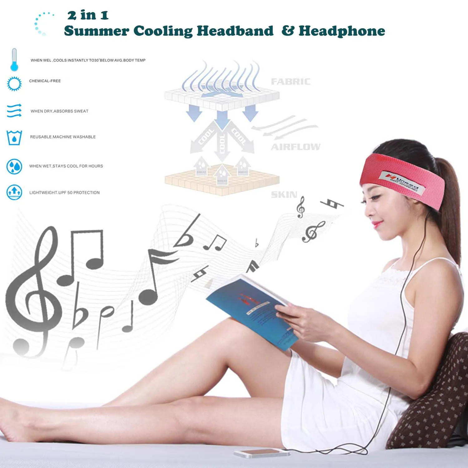 Анти шум спортивные оголовье наушников охлаждения летом 3 5 мм непроницаемые