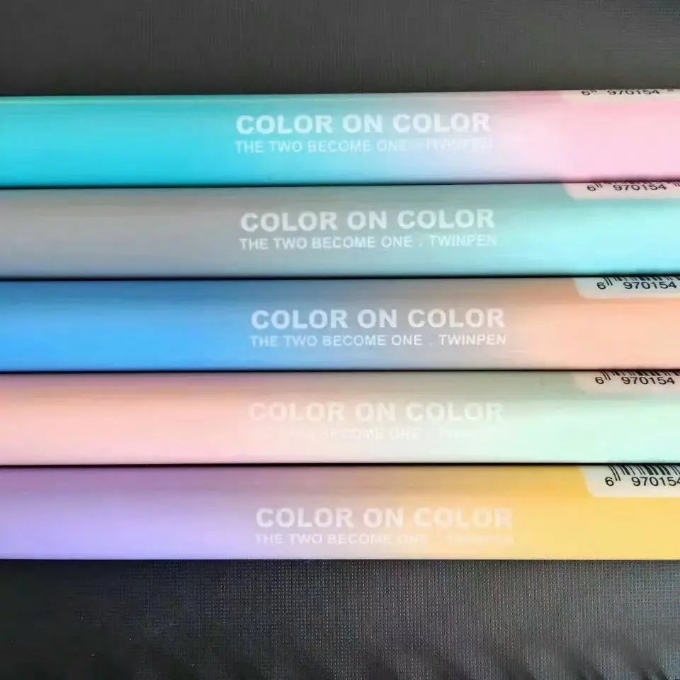 Двухцветная светящаяся флуоресцентная ручка с цветной радугой маркеры