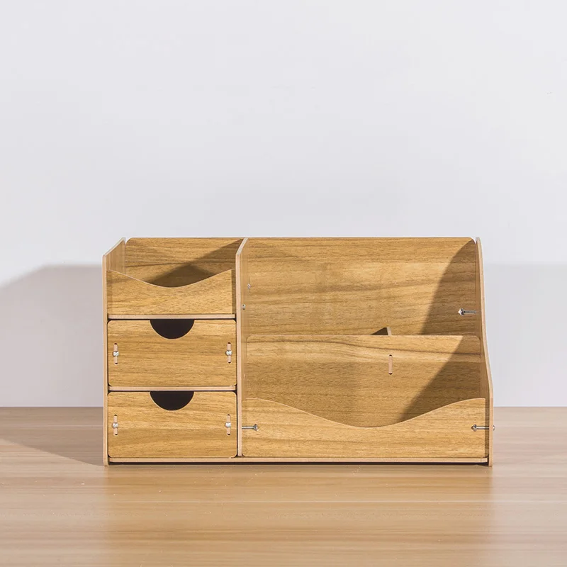 Walnut HECARE Настольный органайзер для макияжа, деревянный косметический Органайзер, современный стиль, сделай сам, органайзер для косметики, кисти для макияжа, новинка - Цвет: Walnut