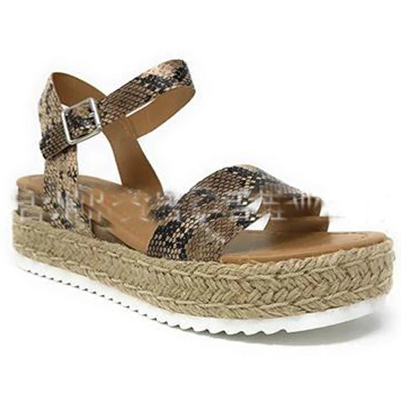 snake print a Летние модные женские босоножки; Туфли на танкетке; босоножки на высоком каблуке; ; флоп; chaussures femme; Босоножки на платформе; - Цвет: snake print a