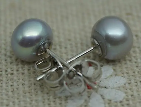 pearl color 12 Серьги с природным жемчугом цвет: озерно-синий пресноводные жемчужные серьги 925 пробы серебряные серьги-гвоздики - Окраска металла: pearl color 12