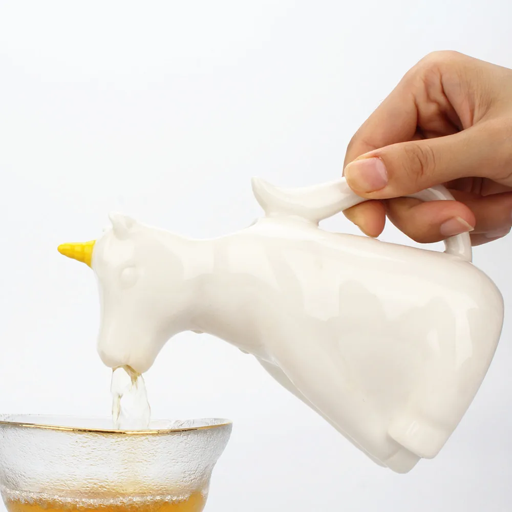 Мультяшные единороги сосуды для воды дома дети керамический маленький чайник 220