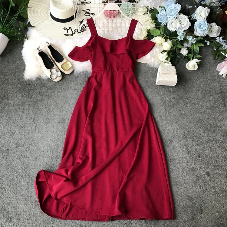 Женское платье с бантом ALPHALMODA открытыми плечами из морской волны до середины