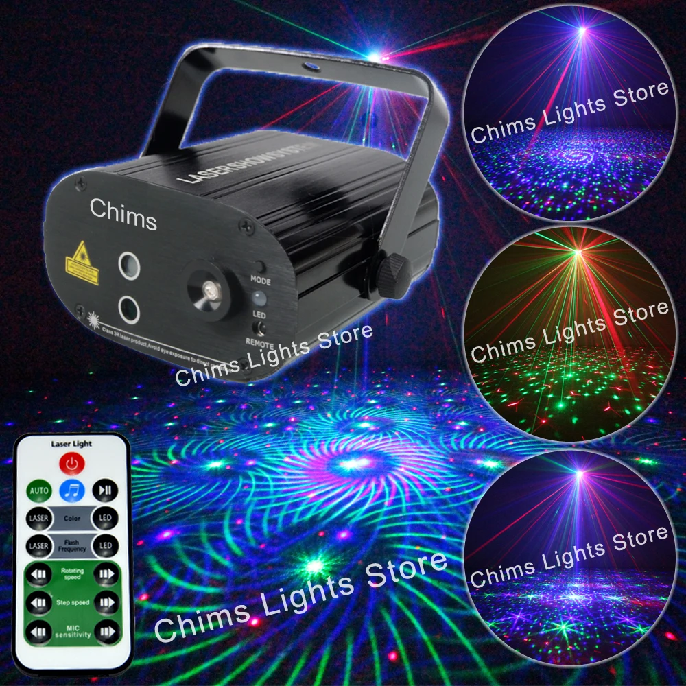 Полноцветный RGB-светильник зер для диджея Chims, 12 шаблонов, сценисветильник свет, красный, зеленый, фонасветильник, смешной фонарь для дискоте...