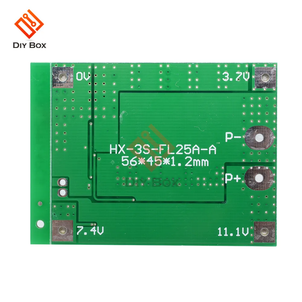 3S 25A 18650 Защитная плата для литиевой батареи BMS PCM с блоком баланса модуль защиты от короткого замыкания
