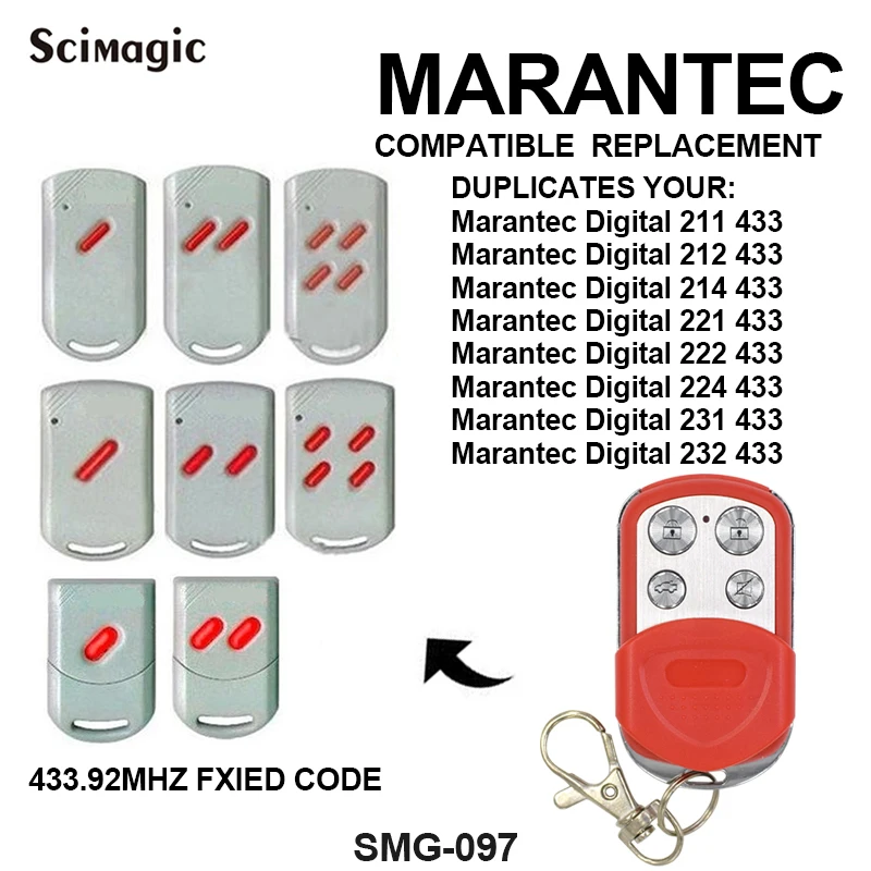 Пульт MARANTEC digital 211/212/214/221/222/224/231/232 433 сменные ворота гаражные Удаленный передатчик
