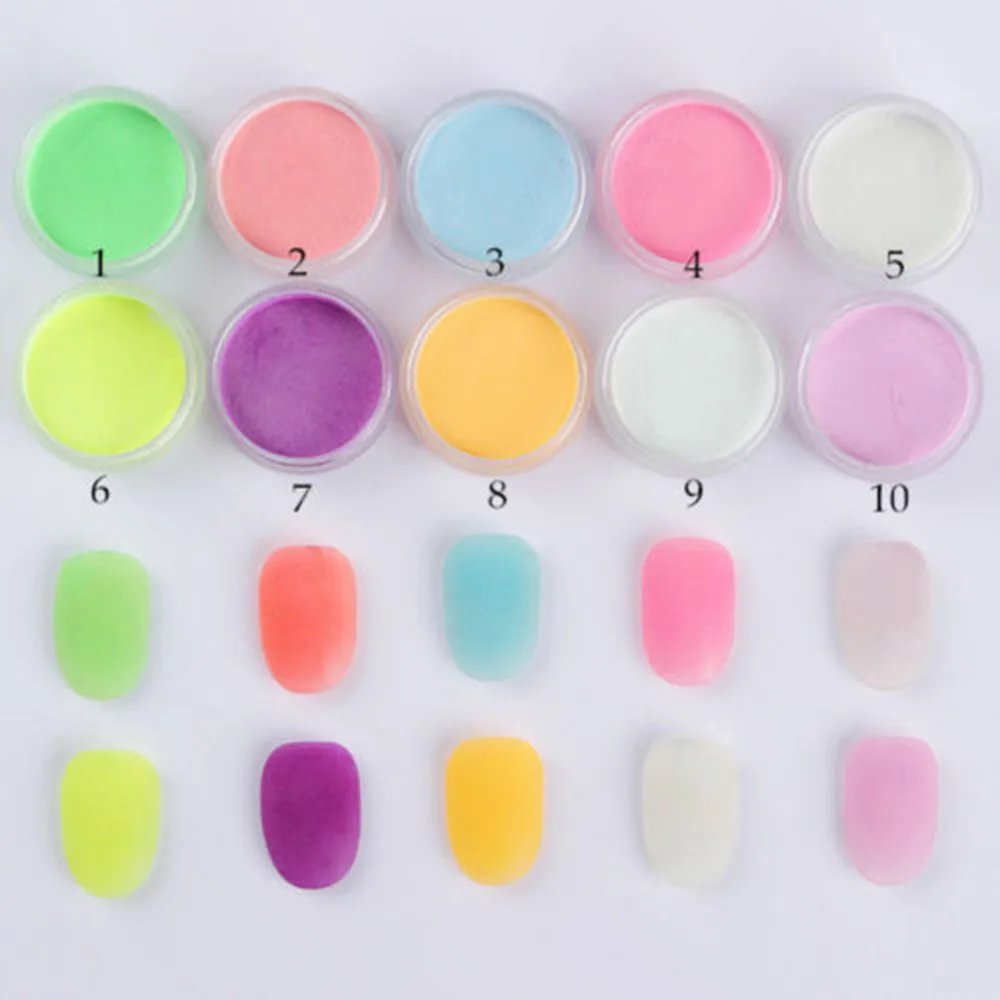 10 шт. неоновых цветов фосфоресцентная Люминесцентная пудра светящийся в темноте