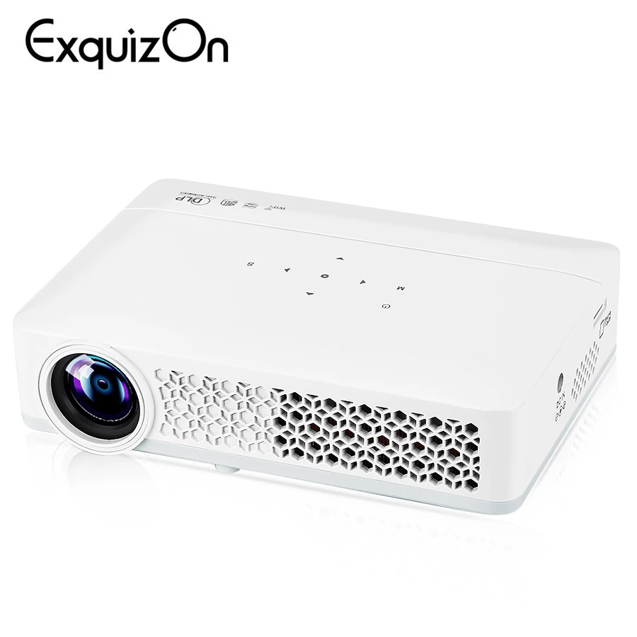 Exquizon DLP-800W портативный проектор 1280x800 пикселей 300ANSI Android 4,0 проектор 1080P WiFi Bluetooth DLP проектор Android