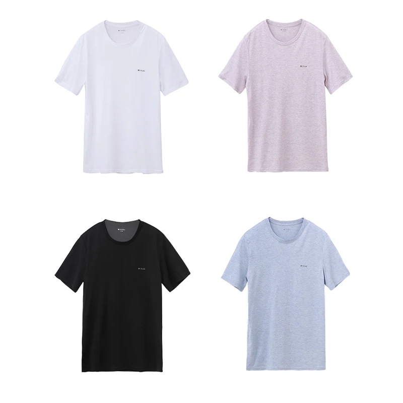 CILER Men Undershirt Tencel Cotton Bright Mercerize Solid Mens Tee Casual Clothing Sous Vetement T-shirt Gift | Мужская одежда