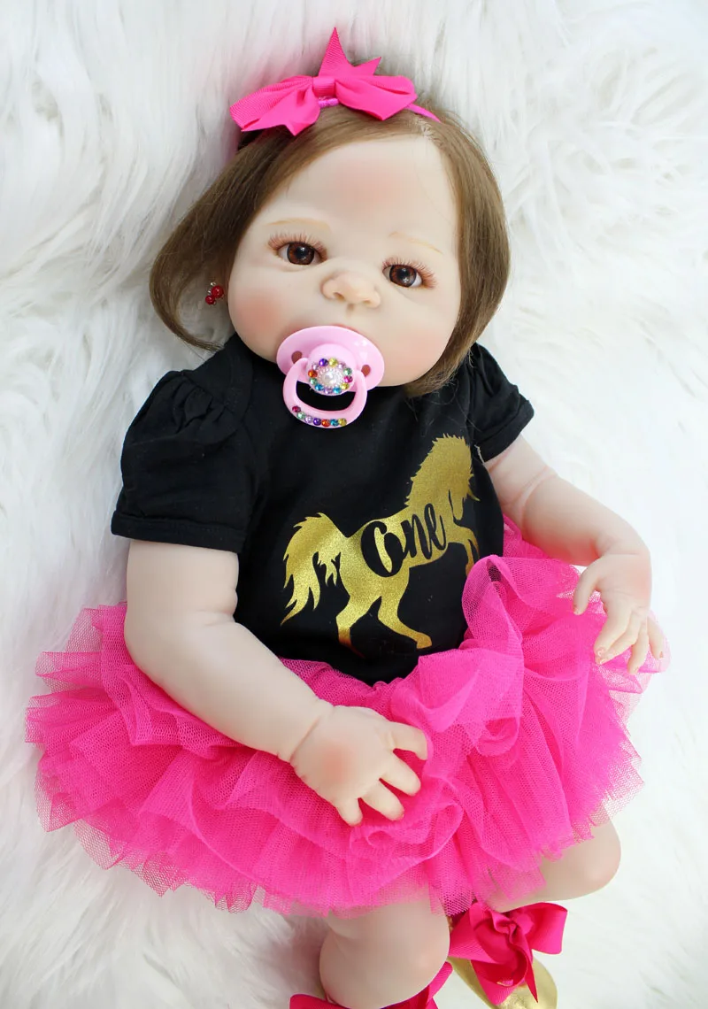 BZDOLL 22 &quotполный силиконовые куклы Новорожденные девочки Bebe живой реалистичный