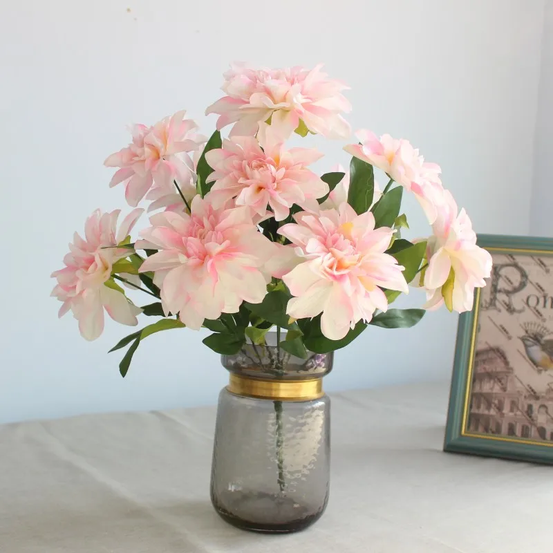 10 головок большой букет из шелка искусственные цветы высокая имитация свадебные