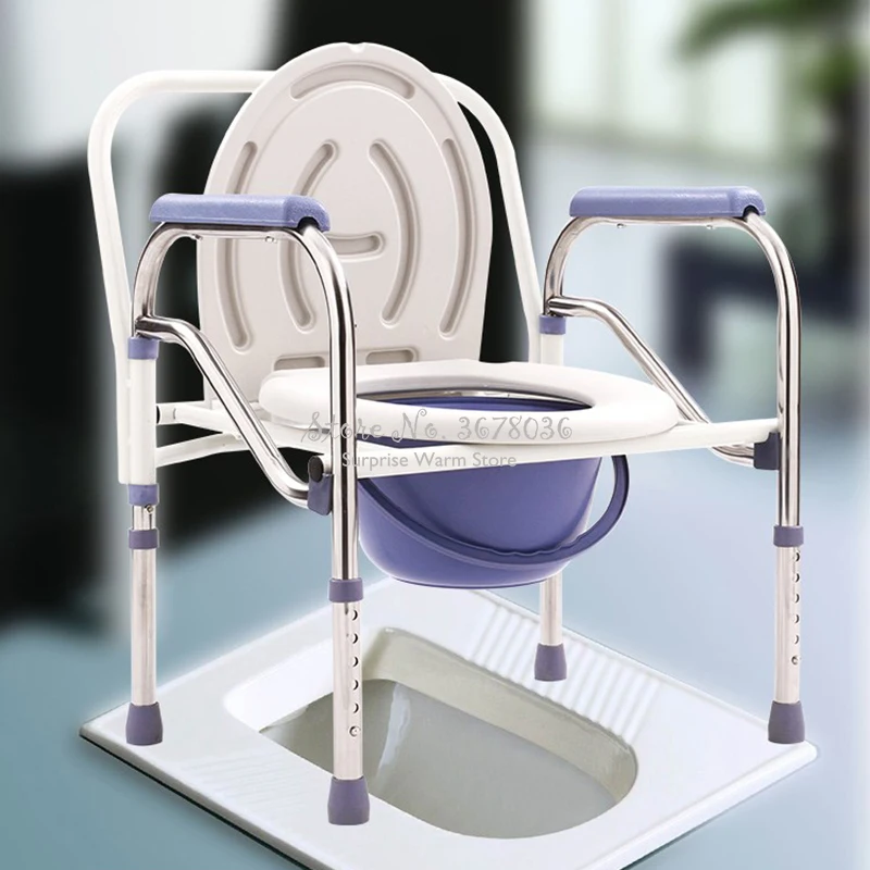 

Portable Folding Toilet Chair for Elderly Shower Chair Stool Stainless Steel Dotomy Sitting Chair with Armrest Height Adjustable