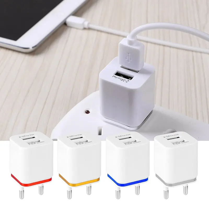 Зарядное устройство для мобильного телефона с двумя usb-портами 5V2.1A/1A EU US Plug