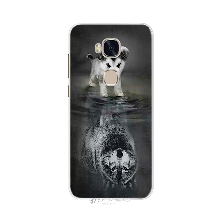 Чехол для Huawei Honor 5x мягкий силиконовый милый мультяшный чехол телефона защитный