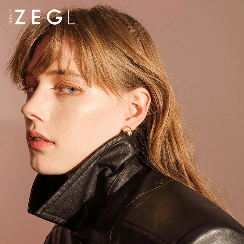Женские мини серьги ZEGL в виде сердца|Серьги-кольца| |