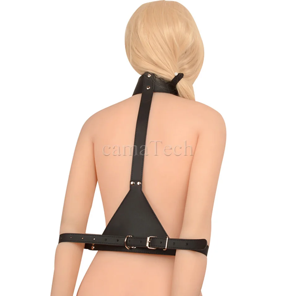 CamaTech кожаный шейный воротник наручники закрывающий шею раб фетиш бондаж БДСМ