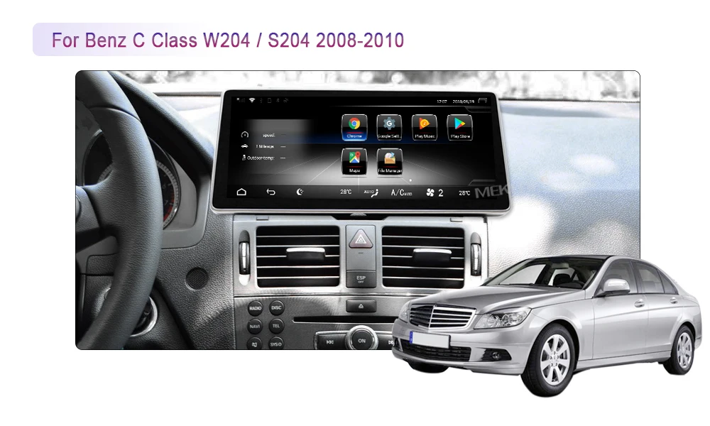 4G LTE Android 7,1 автомобильный мультимедийный плеер для Mercedes Benz C Class W204 S204 2008-2010 10,25 дюймов gps навигация стерео радио