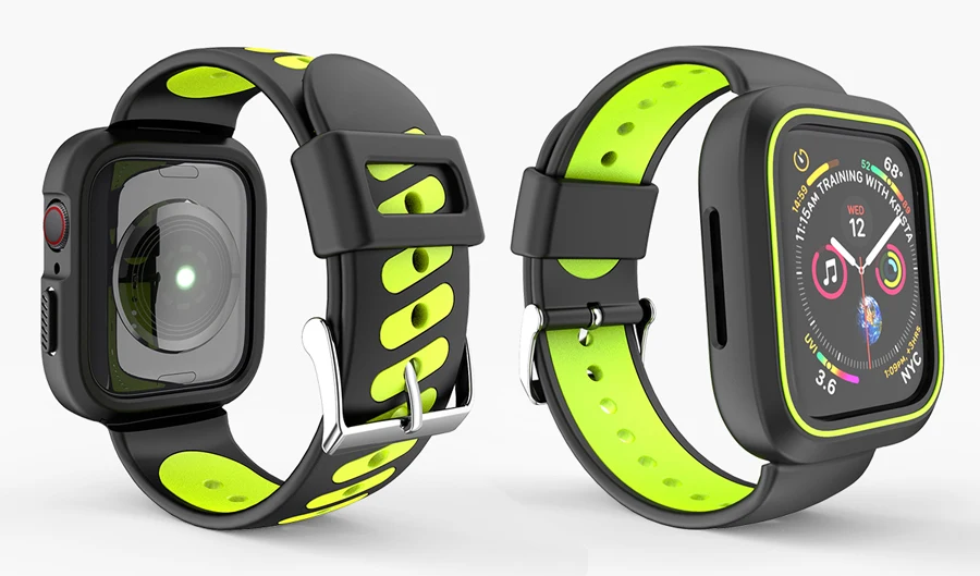 Резиновый ремешок для часов Ithuriel для Apple Watch, ремешок 38 мм, 40 мм, 42 мм, 44 мм, мягкий спортивный Чехол для iWatch series 4, 3, 2, модный