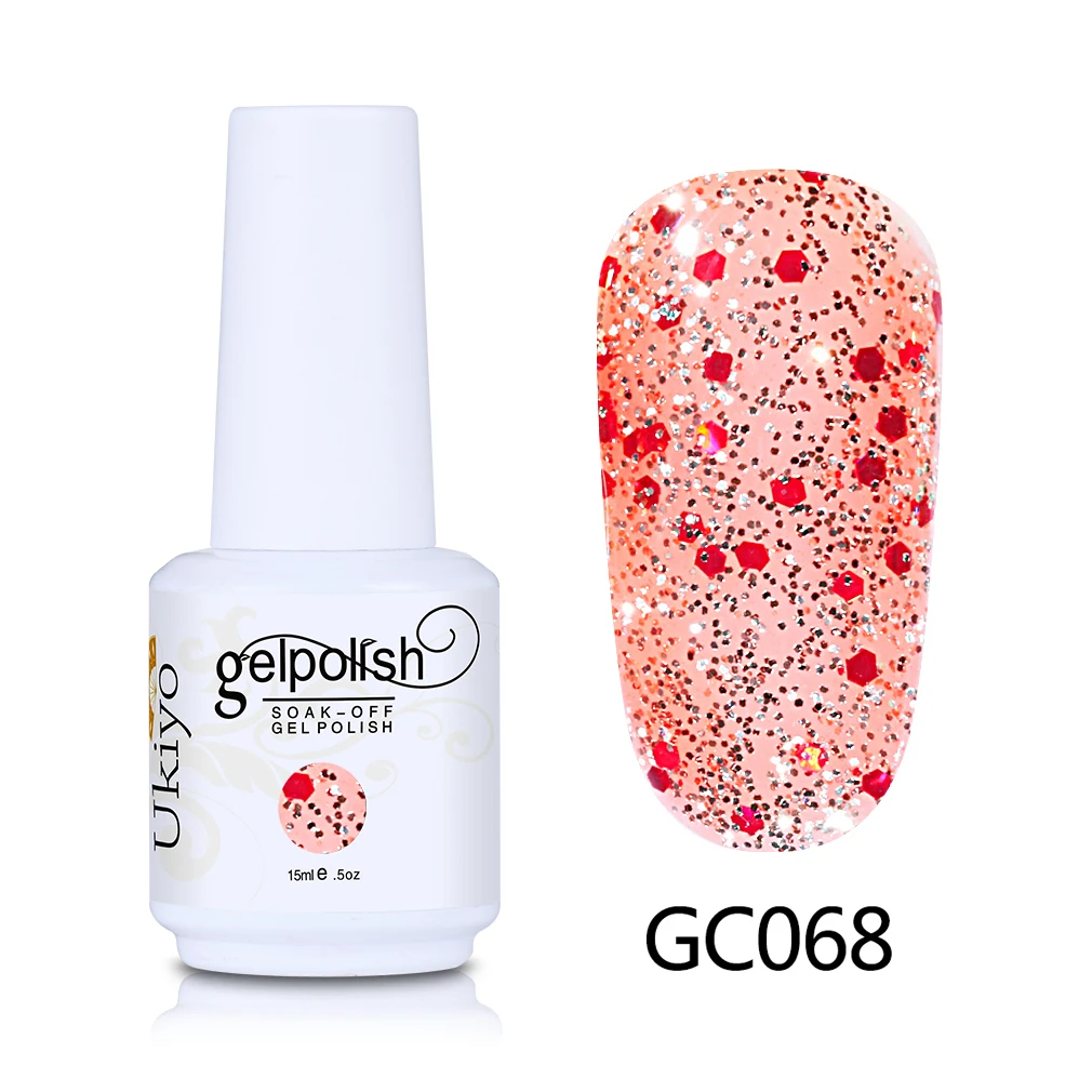GC068 Ukiyo 15 мл гель для ногтей с блёстками лак отмачиваемый гель лак алмазные ногти Эмаль Лак Vernis Полупостоянный гель лак - Цвет: GC068