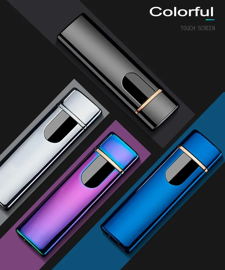 Новый тонкий usb зарядка Зажигалка сенсорный экран электронная сигарета