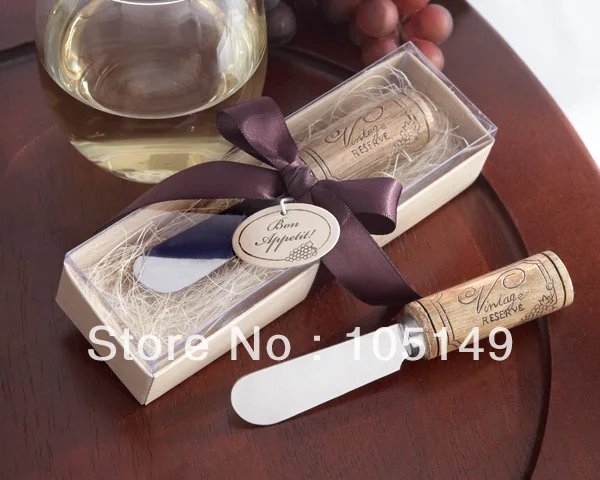 50Pcs/lot Wedding giveaways of Vintage Reserve Stainless-Steel Spreader with Wine Cork Handle gifts and Birthday favors | Дом и сад