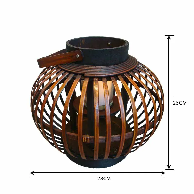 Модный винтажный бамбуковый Фонарь ручной работы Ретро подсвечник античный