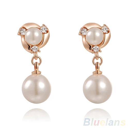 Женские серьги-пусеты с искусственным жемчугом модные серьги австрийскими