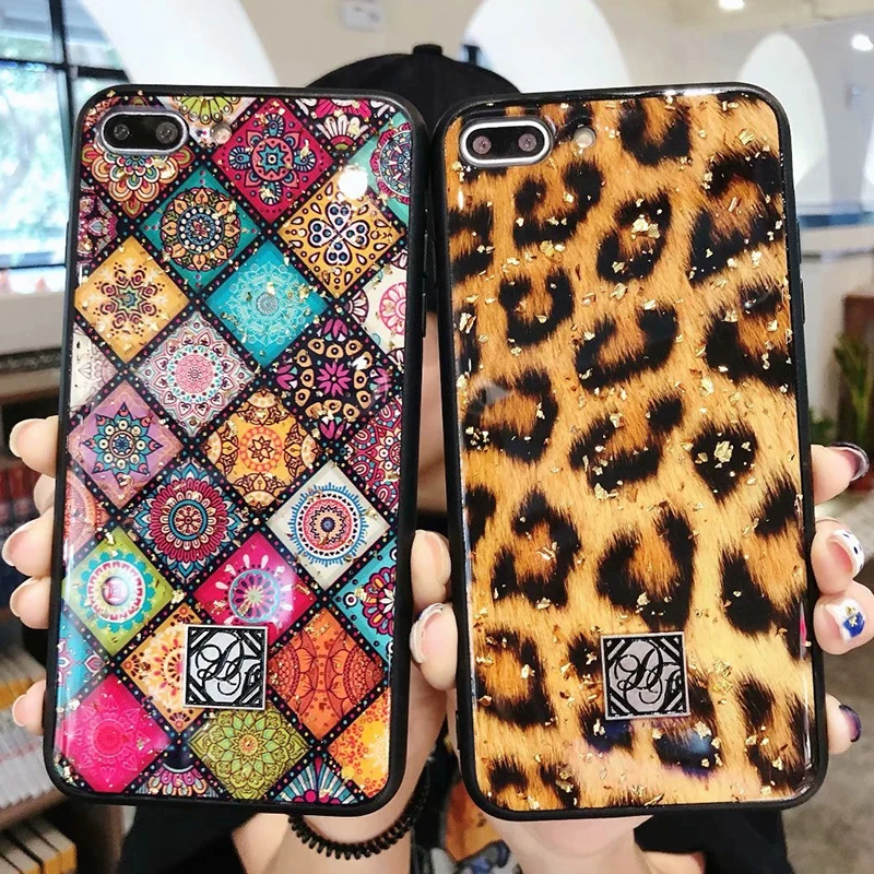 Sunforward TPU Cover For iPhone 6 7 8 Plus Case Silicone Anti-Knock X XR XS Max 6S Soft Leopard Print Coque |