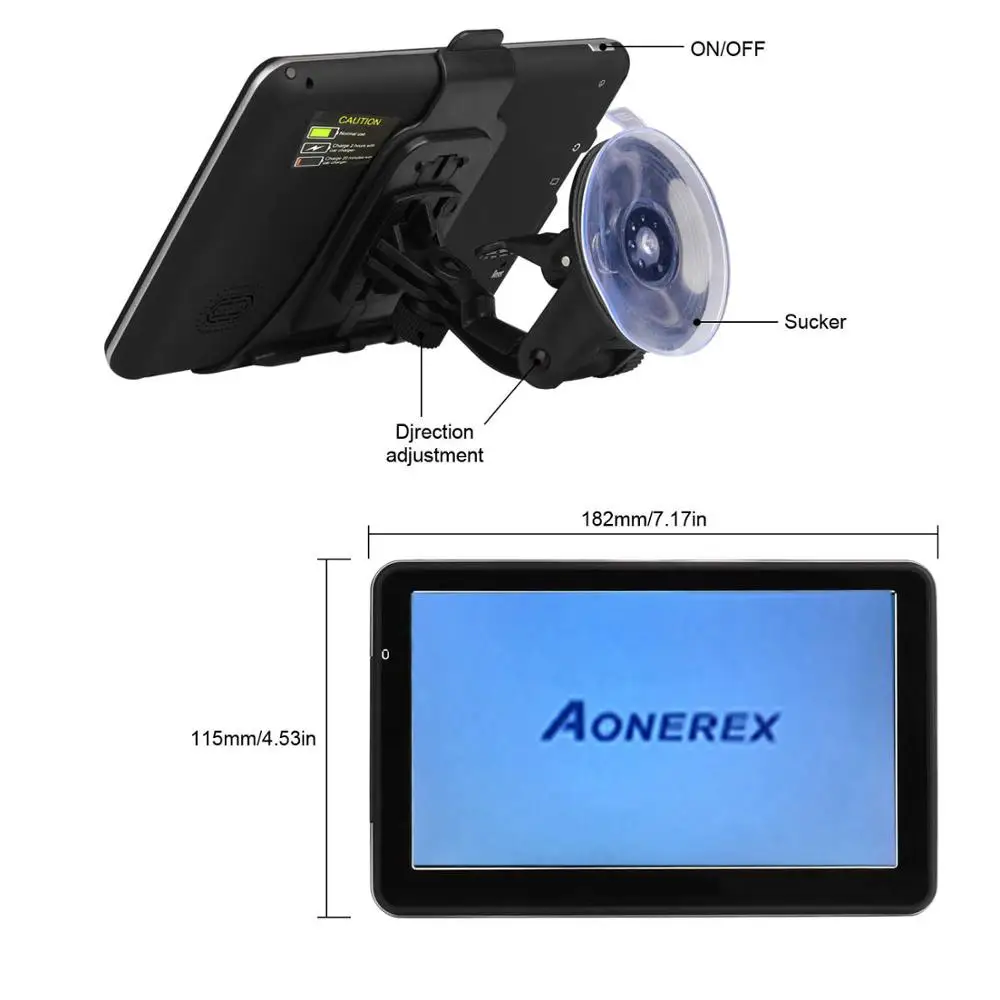 Автомобильный GPS навигатор 7 дюймовый сенсорный ЖК экран FM Bluetooth голосовой